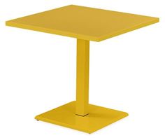 a yellow square table on a white background