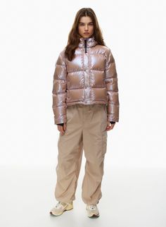 THE SUPER PUFF™ SHORTY | Aritzia Aritzia Super Puff, The Super Puff, Coat Puffer, Super Puff, Puff Jacket, Easy Shape, Down Puffer Jacket, Statement Bag, Water Repellent Fabric