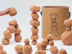 Nara-based design studio A4 is run by talented Japanese designer Daimon Kanno. His series of sculptural stacking blocks titled 'Tumi-isi' was developed to produce a sense of balance and spark creativity. By using the skills of the talented woodworkers in the local area of Yoshino, each set is carefully bevelled by hand Wine Corks, Wooden Buildings, Eco Friendly Toys