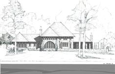 this is an artist's rendering of the front elevation of these luxury home plans