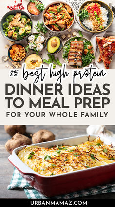 25+ Best High Protein Dinner Ideas to Meal Prep For Your Whole Family Mealprep Dinner Ideas, Family Dinner Prep For The Week, Diverse Meal Prep, Healthy Dinner Ideas Protein, Meals To Last The Week, Meal Prep For Protein, Meal Prep For Dinner Families, Meal Prep Dinner High Protein, High Protein Family Friendly Meals