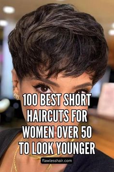 Elegant Short Hairstyles, Trendy Bun, Elegant Short Hair, Pixie Haircut Fine Hair, Hairstyle Short, Haircuts For Women Over 50, Pixie Haircut For Thick Hair, Short Haircuts For Women, Short Hairstyles For Thick Hair