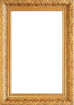 an ornate gold frame on a white background