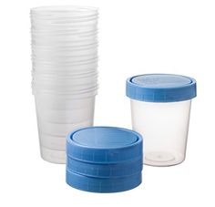 plastic cups with lids are stacked on top of each other