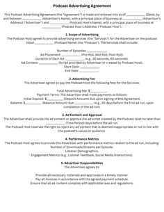 a printable rental agreement for an apartment in the united states, with two different types of rentals