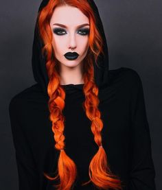 Fete Emo, Gothic Hairstyles, Alternative Makeup, Goth Beauty, Copper Hair, Grunge Hair, Ginger Hair