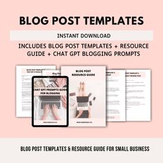 the blog post template for bloggers is displayed on top of a pink background with white text