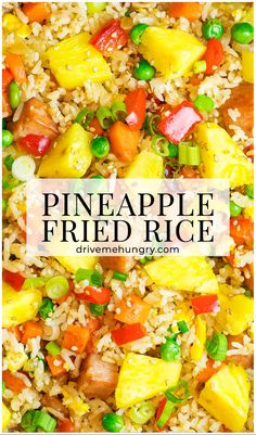 pineapple fried rice with vegetables and peas