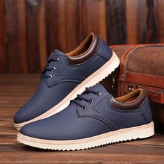 Check out Men Leather Casual Shoes Platform Brand Comfortable Flat Shoes for Men Trendy Me, the latest item I added on eBay! #eBay #eBaySeller Oxfords Shoes, Men's Korean Style, Trainer Sneakers, Leather Shoes Men, Shoes Loafers, Shoes For Men, Sneakers Shoes, Sports Shoes, Loafer Shoes