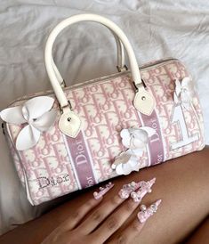 Vintage Dior Bag, Crochet Pouches, Aesthetic Bag, Dior Aesthetic, Dior Pink, Expensive Bag, Dream Bags