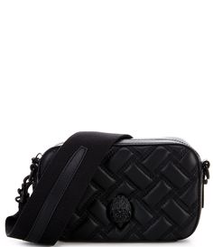 From Kurt Geiger London, the Kensington Drench Black Quilted Leather Small Camera Crossbody Bag features: LeatherZipper closurePolyester liningInterior: 1 slip pocketSingle removable strapApprox. 7.48" W x 4.52" H x 2.36" D bag; 23.22" strap drop Imported. Bolsas Kurt Geiger, Black Designer Bags, London Kensington, Small Camera