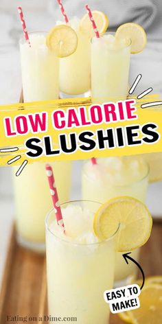 low calorie slushies with lemons on the side