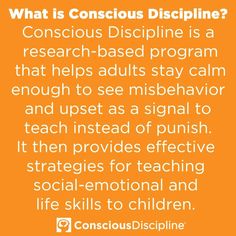 an orange background with the words conscious discipline