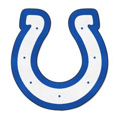 the indianapolis colts logo is shown in blue and white