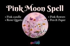 Full Pink Moon, Full Moon Spells, Love Spell Chant, Moon Meaning, Moon Spells, Easy Spells, Full Moon Ritual, Money Spells, Wiccan Spells