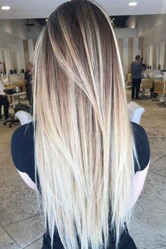 Light Blonde Hair With Brown Lowlights, Root Melt Brunette To Blonde Straight, Long Bleach Blonde Hair, Blonde Ombre Hair Balayage, Brown Lowlights, Drugstore Hair Products, Long Layered Haircuts, Brown Balayage