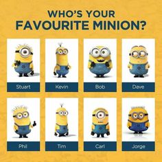 the minion character quiz is shown in this screenshot from despicable me