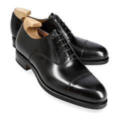 CAP TOE OXFORD SHOES IN BLACK BOXCALF Black Oxfords Men, Black Oxford Shoes Men, Black Cap Toe Oxfords, Gents Shoes, Black Oxford Shoes, Oxford Brogues, Black Oxfords, Oxford Shoes Men, Black Cap