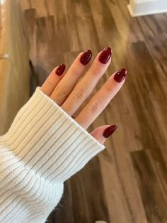 #nails#red#christmas Basic Almond Christmas Nails, Medium Length Nails Christmas, Simple Red Holiday Nails, Christmas Almond Nails Red, Simple Acrylic Nails Christmas, Christmas Nail Almond, Cute Basic Christmas Nails, Cherry Red Gel Nails, Basic Christmas Nails Acrylic