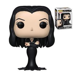 a pop vinyl figure is shown in front of a white background and has black hair