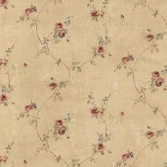 an old wallpaper with flowers and vines on the back ground, as well as a beige background