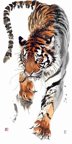 Dynamic Tiger Poses, Tiger Side View, White Tiger Art, Tiger Profile, Tiger Tattoos, Takehiko Inoue, Tiger Spirit, Inoue Takehiko, Japanese Tiger