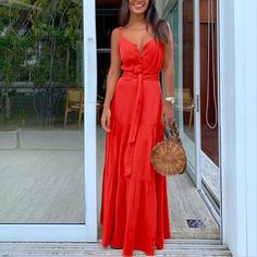 Long Beautiful Summer Dresses Available In Red,Green And Yellow Beach White Dress, Long Dresses Elegant, Peplum Tops, Stitching Dresses, Floral Print Dress Long, Button Outfit, Strap Dresses, Maxi Robes, Strapless Maxi Dress