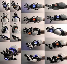 many different images of robot arms and hands