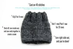 the instructions for making a knitted hat