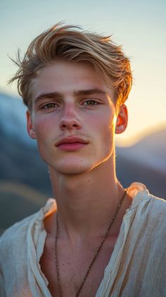 Light Brown Eyes With Blonde Hair, Blond Model Male, Red Hair Actors, Soft Male Face Claims, Irish Facial Features, Blonde Hair Brown Eyes Boy, King Face Claim, Blonde Male Celebrities, Men With Freckles