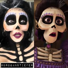 Coco Costume, Maquillage Halloween Simple, Fantasy Make-up, Halloween Makeup Scary, Unique Halloween Costumes, Halloween Costumes Makeup, Halloween Makeup Looks, Fantasias Halloween