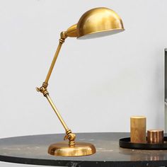 Vintage Loft Metallic Adjustable Desk Lamp - Gold Dome Shade For Bedroom Gold Desk Lamps, Vintage Loft, Gold Desk, Industrial Ceiling Fan, Industrial Style Lighting, Industrial Wall Lights, Art Deco Chandelier, Art Deco Lamps, Modern Ceiling Fan