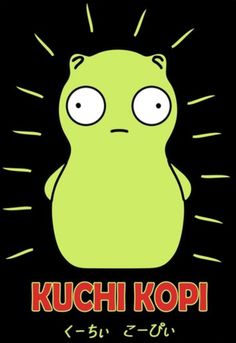 a cartoon character with the words kuchi kopi on it's chest and eyes