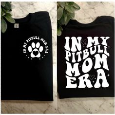 Cute Design ! Custom Made And Will Ship Within A Few Days! On Gildan Unisex Short Sleeve Shirt Check Out My Page For More Designs Pitbull, Wavy Lettering, Pitbull Mom Shirt, Mom Trends, Pitbull Mom, Cute Design, Unisex Shorts, Cute Dog, Mom Shirt