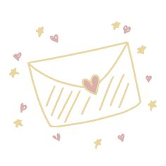 an envelope with a heart on it and hearts coming out of the envelope to someone else