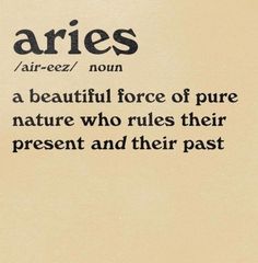 the words aries are written in black on a beige background with an orange and white border