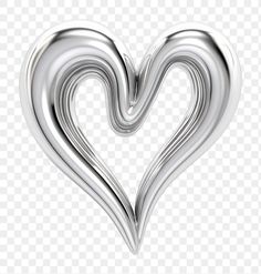 a silver heart shaped object on a transparent background, hd png downloads to be used