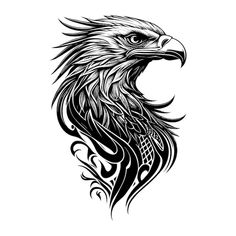 an eagle tattoo design on a white background