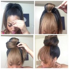 Faux bang effect on natural hair Hair Glamour, Bang Hair, Weave Ponytail, Makeup Tip, Protective Hairstyles For Natural Hair, Chic Hair, Bangs Hairstyles, Holiday Hairstyles