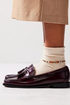 G,H. Bass Esther Kiltie Tassel Loafers | Free People Classic Tassel Loafers With Brogue Detailing For Fall, Loafers Aesthetic, Brown Loafers Men, Socks And Loafers, Loafers And Socks, Socks Aesthetic, Brown Loafers, Fabulous Clothes, Aesthetic Shoes