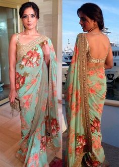 Floral Sari, Saree Ideas, Floral Print Sarees, Desi Wedding, Elegant Saree, Saree Dress