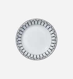 a white plate with black lines on it