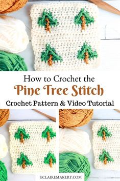 how to crochet the pine tree stitch afghan pattern and video tutor for beginners