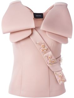 SIMONE ROCHA  bow detail scuba blouse Pastel Pink Blouse, Pastel Tops, Bow Top, Bow Blouse, Designer Blouses, Classy And Fabulous, Pink Top, Pink Blouse, Bow Detail