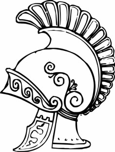 an ancient greek helmet coloring page