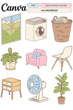 an image of various items that can be used to decorate the house or office area