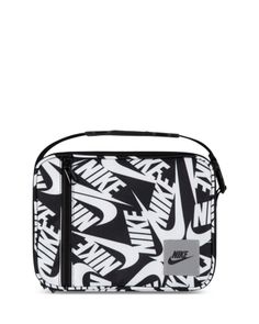 a black and white bag with the nike logo on it