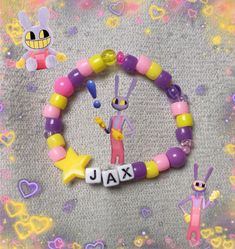 Tadc Bracelets, Kandi Bracelets Anime, Tadc Jax Fanart, Jax Tadc Fanart, Jax Fanart, Circus Crafts