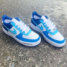 Custom 3 Shades of the Blues Nike Air Force 1 AF1Check | Etsy Blue Custom Sneakers For Light Sports, Nike Jordans Costom Blue 100$, Custom Shoes Nike Air Force Blue, Nike Custom Blue Sneakers For Streetwear, Nike Custom Sneakers In Light Blue, Blue Nikes, Air Force One Shoes, Nike Shoes Women Fashion