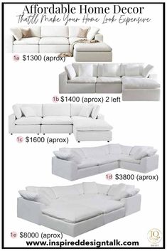 white cloud sofa looks for less collage